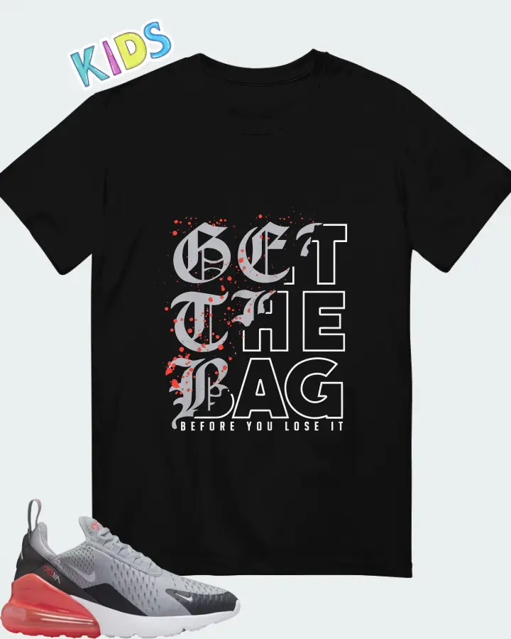 Nike Air Max 270 Wolf Grey Anthracite Bright Crimson White (GS) Matching Kid's T-Shirt