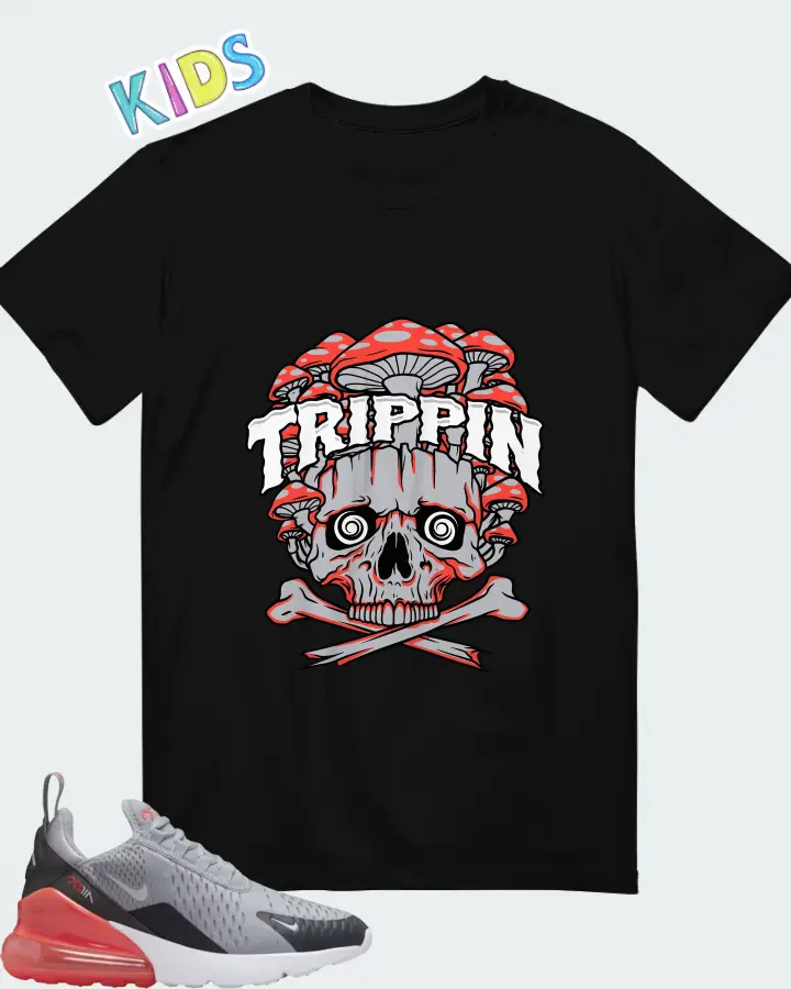 Nike Air Max 270 Wolf Grey Anthracite Bright Crimson White (GS) Matching Kid's T-Shirt