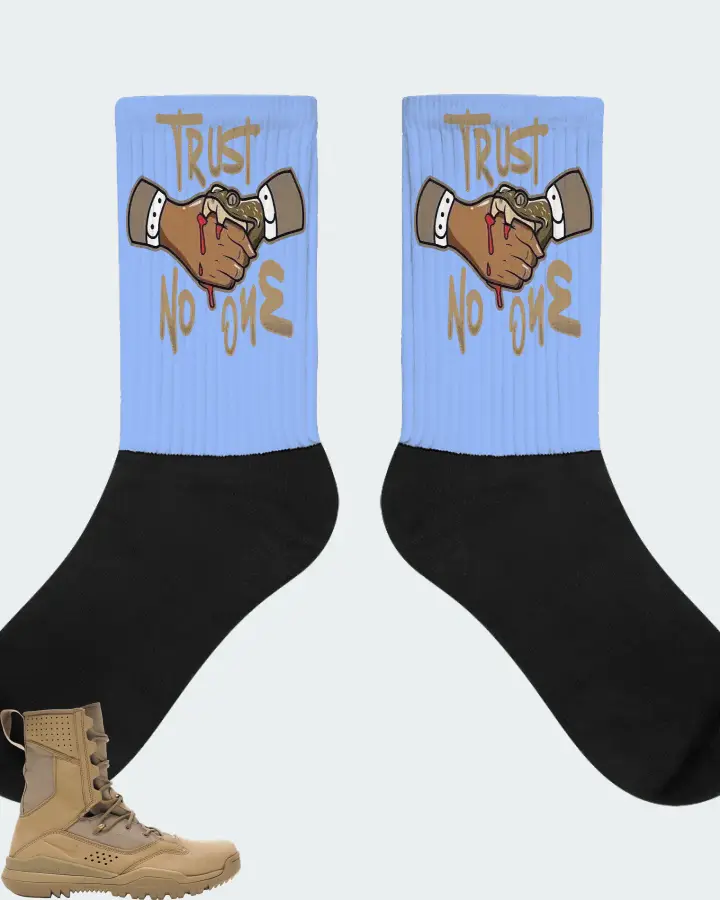 Special Field Boot 8 Inch Sneaker Matching Carolina Blue Socks - Trust No One