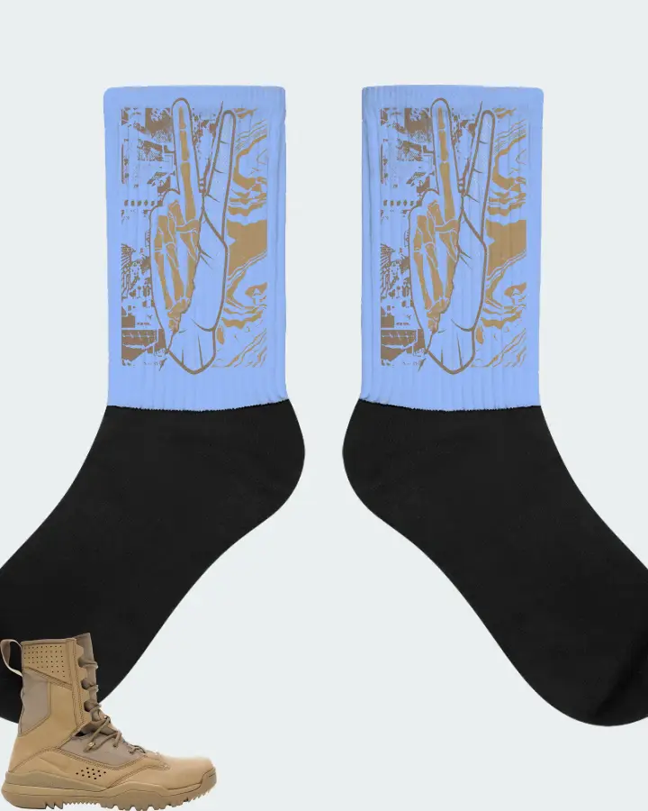 Special Field Boot 8 Inch Sneaker Matching Carolina Blue Socks - Peace of mind