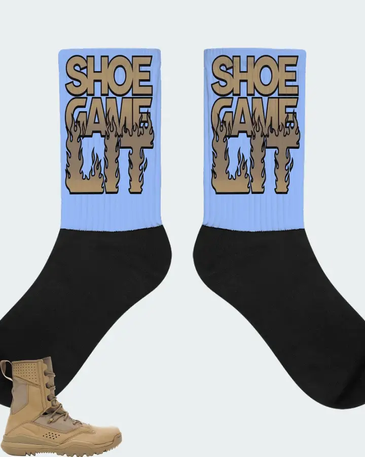 Special Field Boot 8 Inch Sneaker Matching Carolina Blue Socks - Shoe Game Lit Refreshed