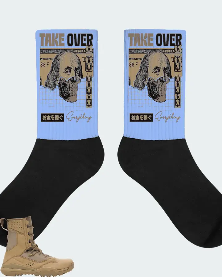 Special Field Boot 8 Inch Sneaker Matching Carolina Blue Socks - Take Over
