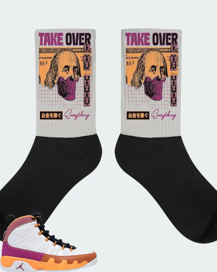 Jordan 9 Retro Sneaker Matching Grey Socks - Take Over