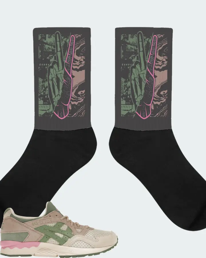 ASICS Gel-Lyte V Sneaker Matching Dark Grey Socks - Peace of mind