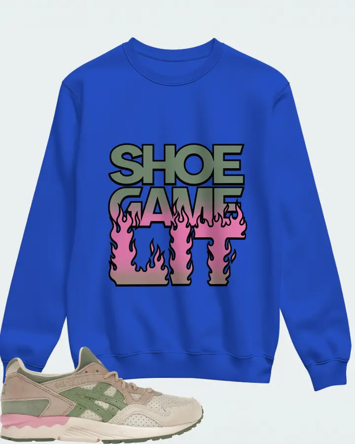 ASICS Gel-Lyte V Sneaker Matching Royal Blue Sweatshirt - Shoe Game Lit Refreshed
