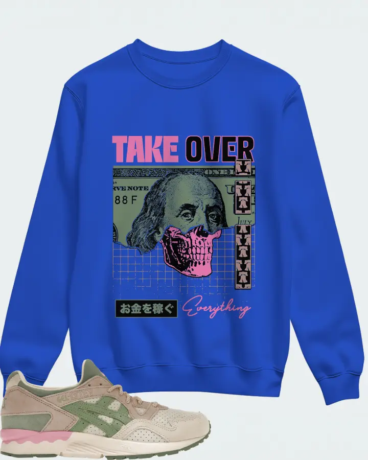 ASICS Gel-Lyte V Sneaker Matching Royal Blue Sweatshirt - Take Over