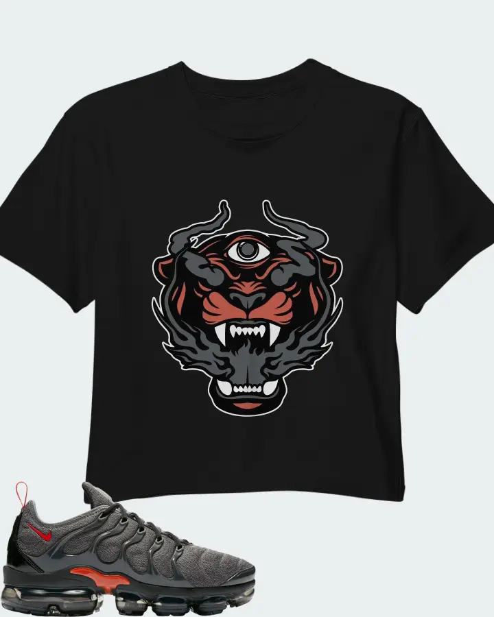 Nike Air VaporMax Plus Cool Grey Team Orange Matching Crop Top