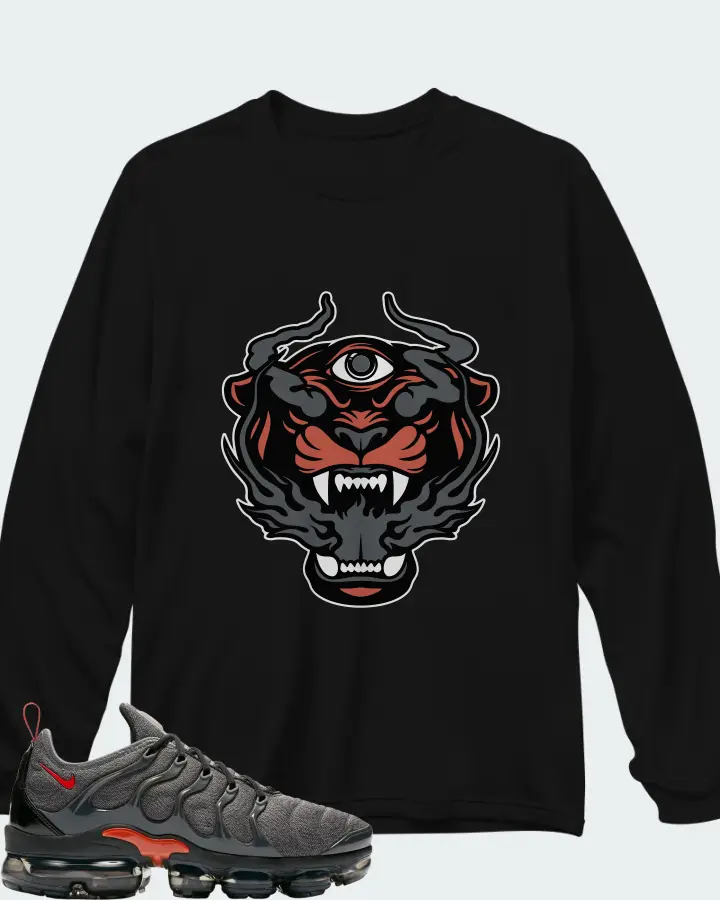 Nike Air VaporMax Plus Cool Grey Team Orange Matching Long Sleeve T-Shirt