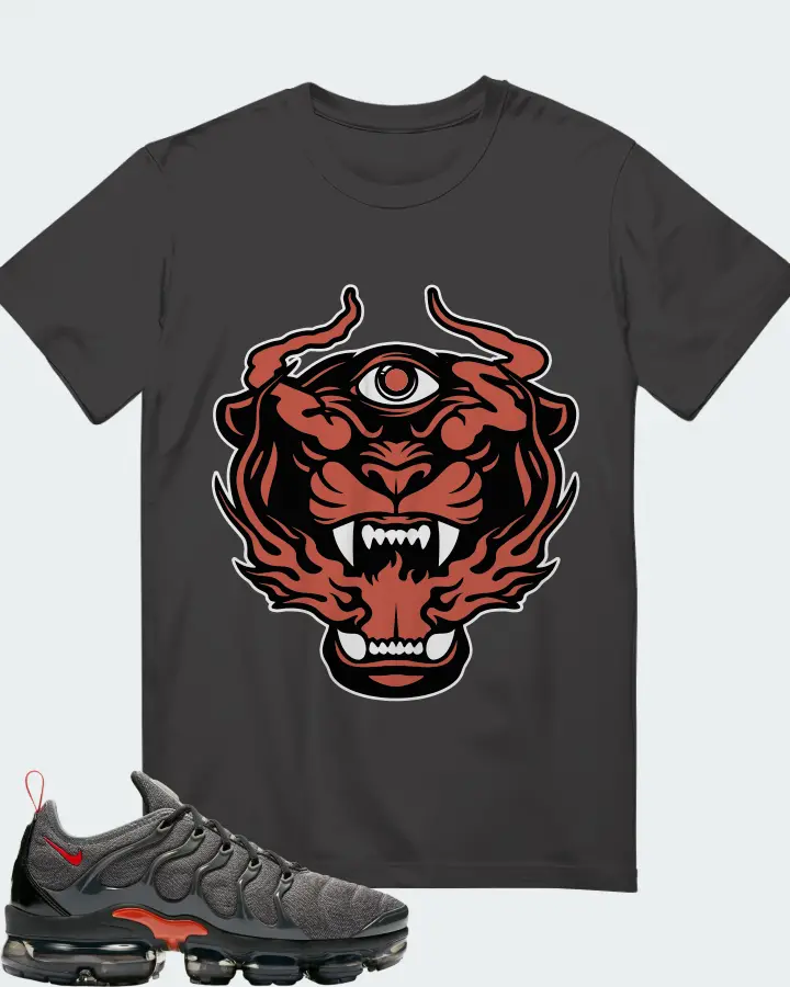 Nike Air VaporMax Plus Cool Grey Team Orange Matching T-Shirt