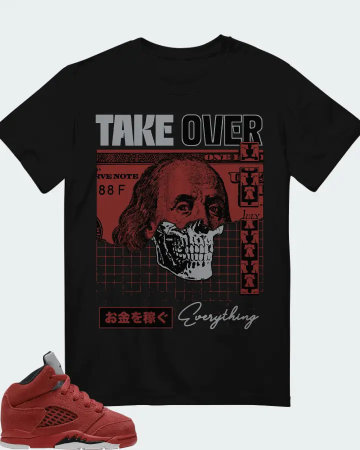Jordan 5 Retro  Sneaker Matching Black T-Shirt - Take Over