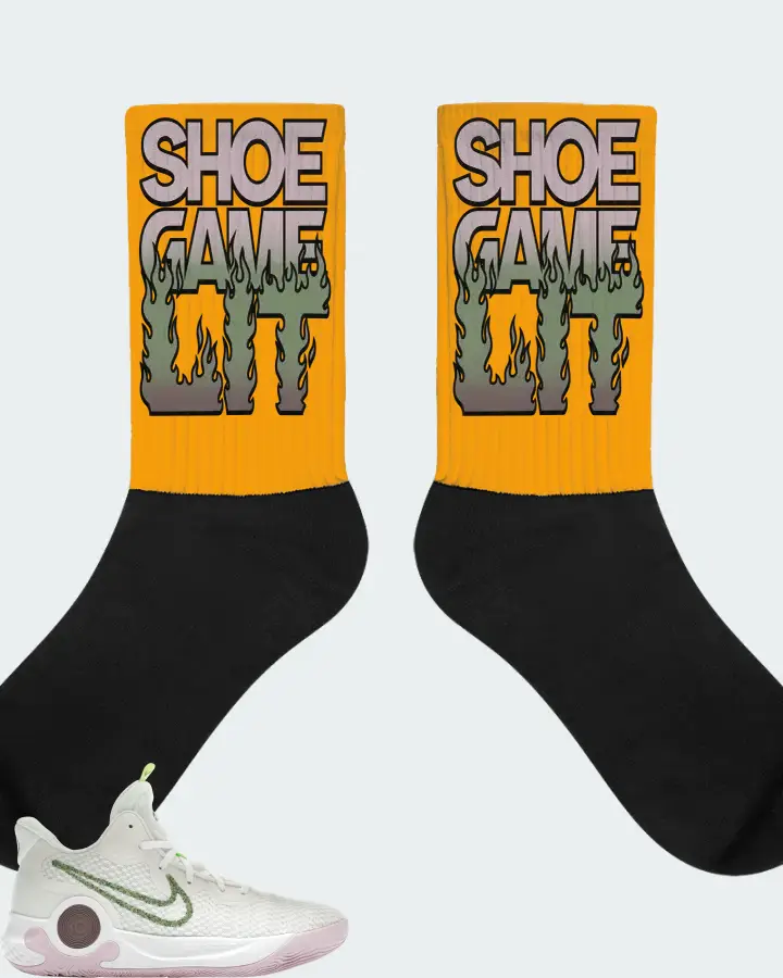 Nike KD Trey 5 IX Sneaker Matching Gold Socks - Shoe Game Lit Refreshed