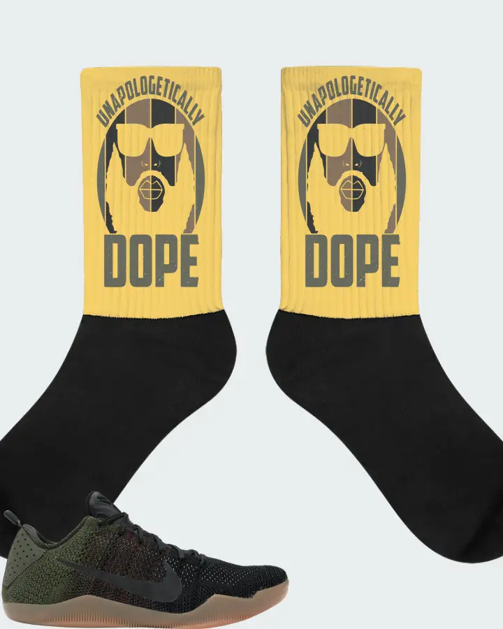 Nike Kobe 11 Elite Low Sneaker Matching Yellow Socks - UNAPOLOGETICALLY DOPE Man
