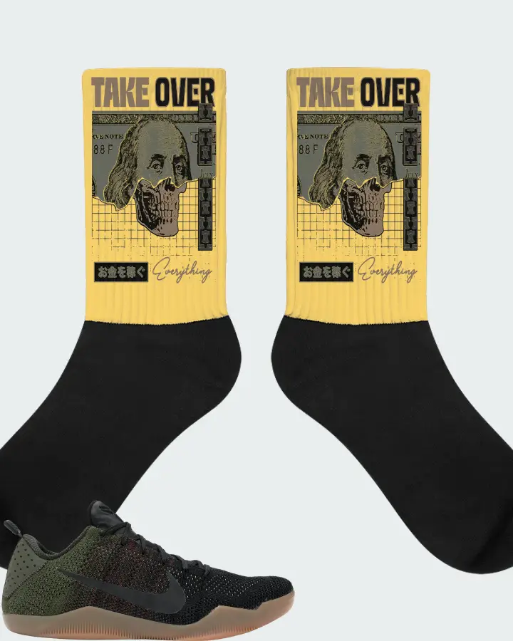 Nike Kobe 11 Elite Low Sneaker Matching Yellow Socks - Take Over