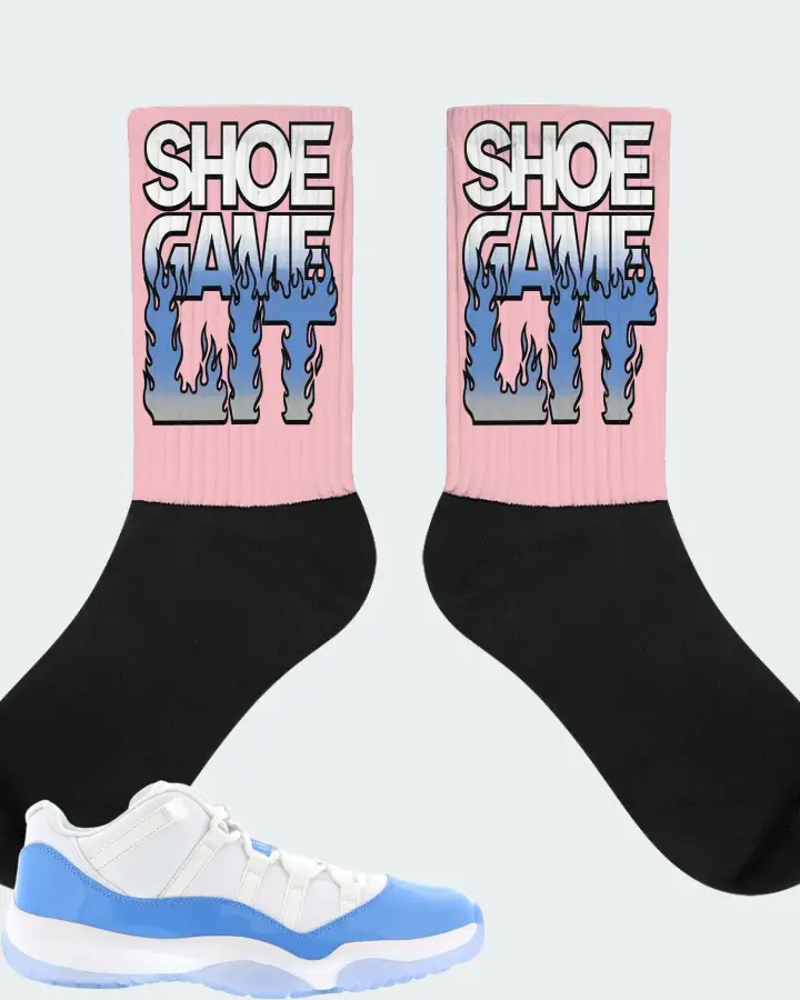 Jordan 11 Retro Low Sneaker Matching Pink Socks - Shoe Game Lit Refreshed