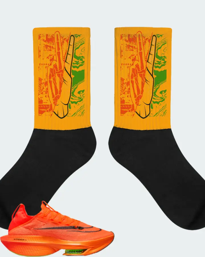 Nike Air Zoom Alphafly Next% 2 Sneaker Matching Gold Socks - Peace of mind