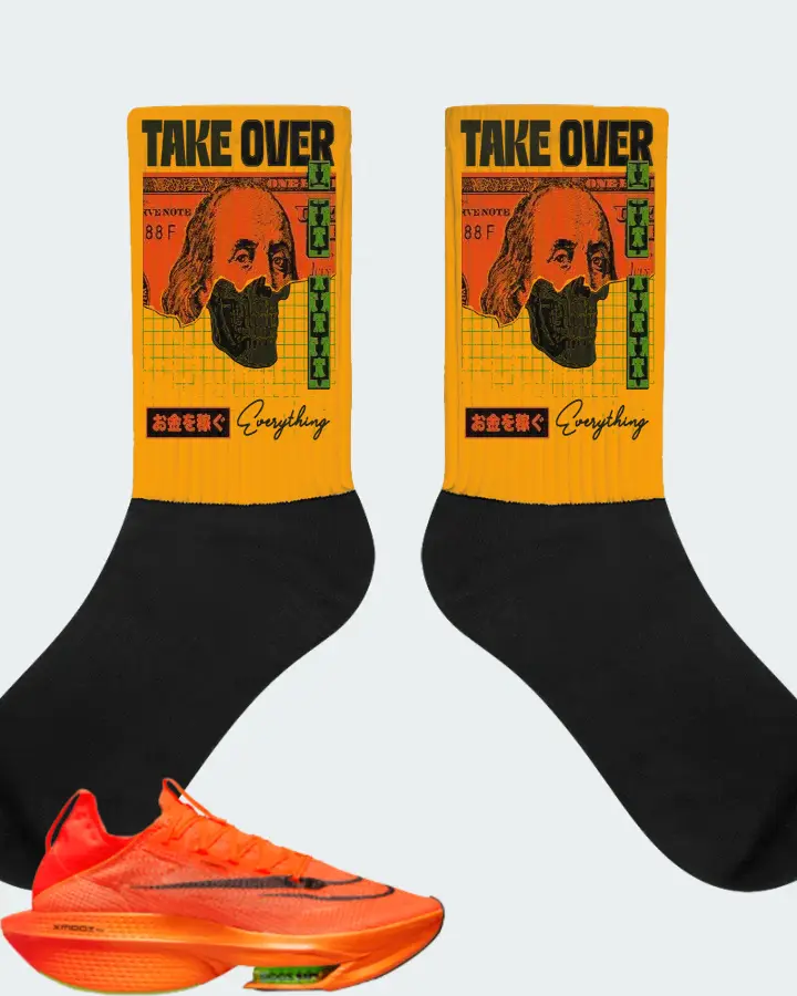 Nike Air Zoom Alphafly Next% 2 Sneaker Matching Gold Socks - Take Over