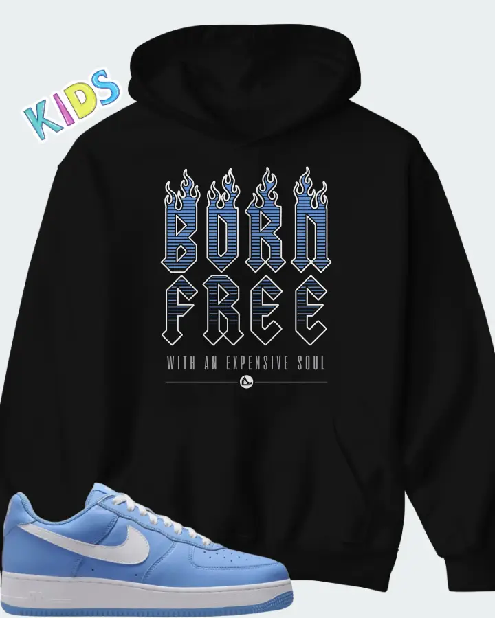 Nike Air Force 1 Low '07 Retro Color of the Month University Blue Matching Kid's Hoodie