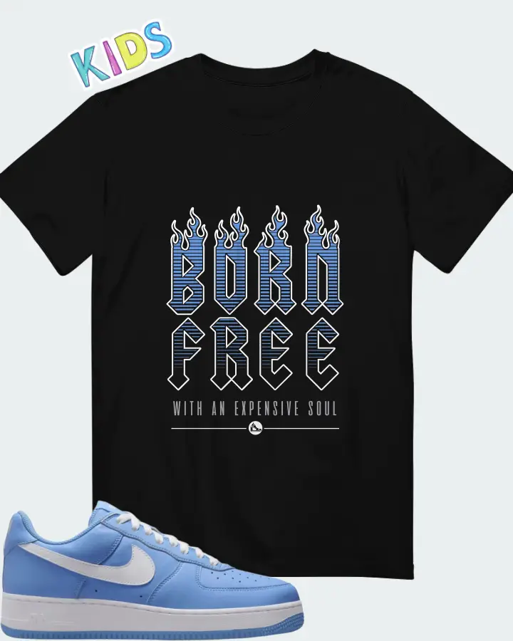 Nike Air Force 1 Low '07 Retro Color of the Month University Blue Matching Kid's T-Shirt