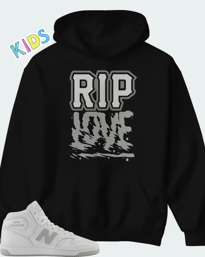 New Balance Numeric 480 High White Grey Matching Kid's Hoodie