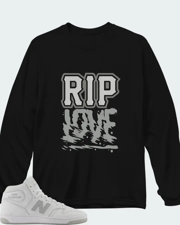 New Balance Numeric 480 High White Grey Matching Long Sleeve T-Shirt