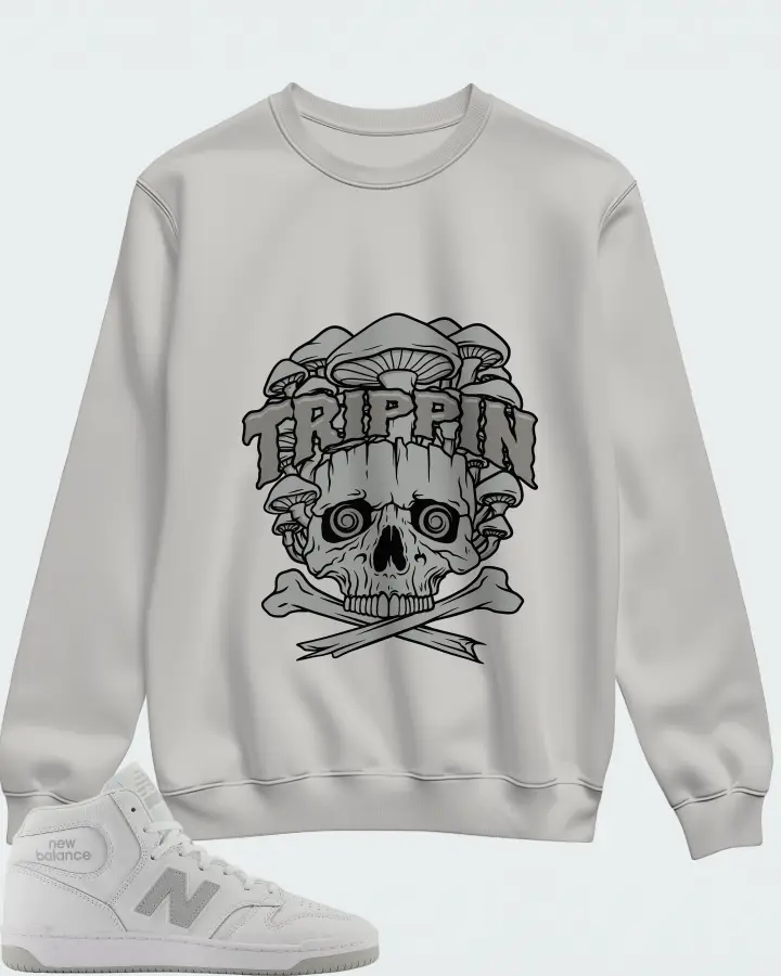 New Balance Numeric 480 High White Grey Matching Sweatshirt