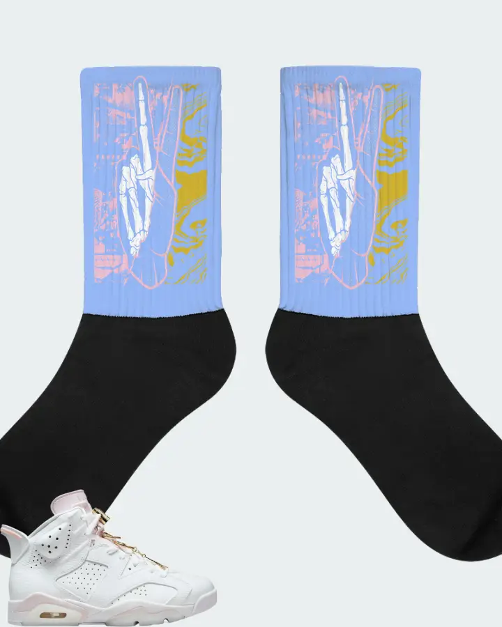 Jordan 6 Retro Sneaker Matching Carolina Blue Socks - Peace of mind