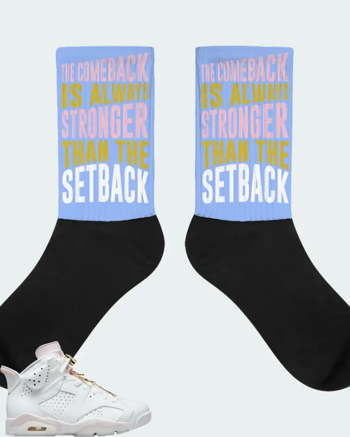 Jordan 6 Retro Sneaker Matching Carolina Blue Socks - The Comeback