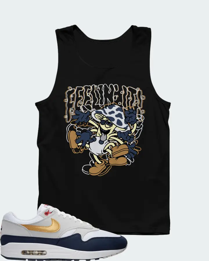 Nike Air Max 1 White Obsidian Smoke Grey Metallic Gold Matching Tank Top