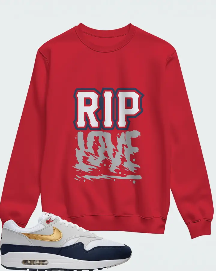 Nike Air Max 1 White Obsidian Smoke Grey Metallic Gold Matching Sweatshirt