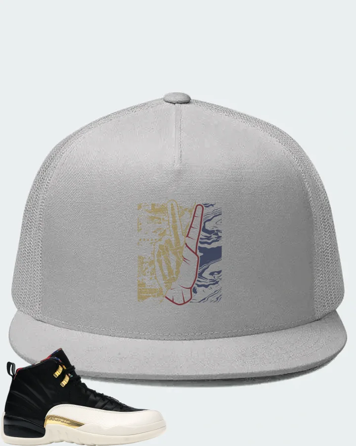 Jordan 12 Retro Sneaker Matching White Hat - Peace of mind