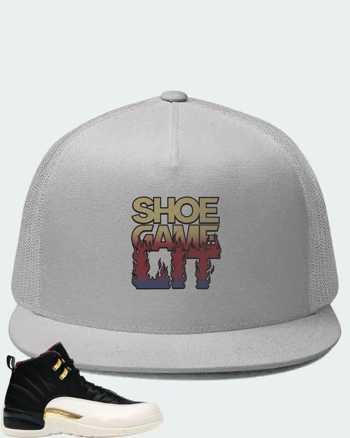 Jordan 12 Retro Sneaker Matching White Hat - Shoe Game Lit Refreshed