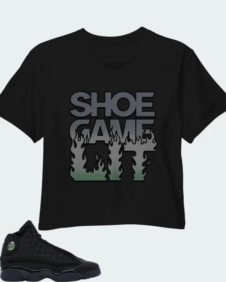 Jordan 13 Retro Sneaker Matching Black Crop Top - Shoe Game Lit Refreshed