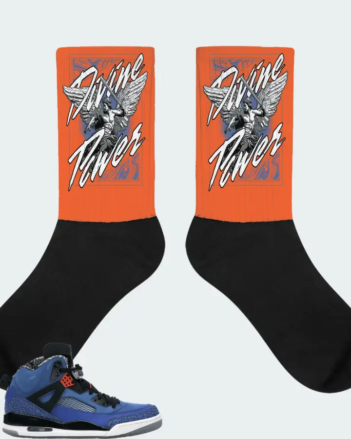 Jordan Spizike Sneaker Matching Orange Socks (Divine Power) - View 1