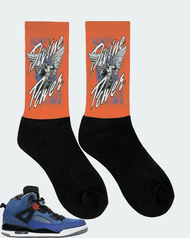 Jordan Spizike Sneaker Matching Orange Socks (Divine Power) - View 2