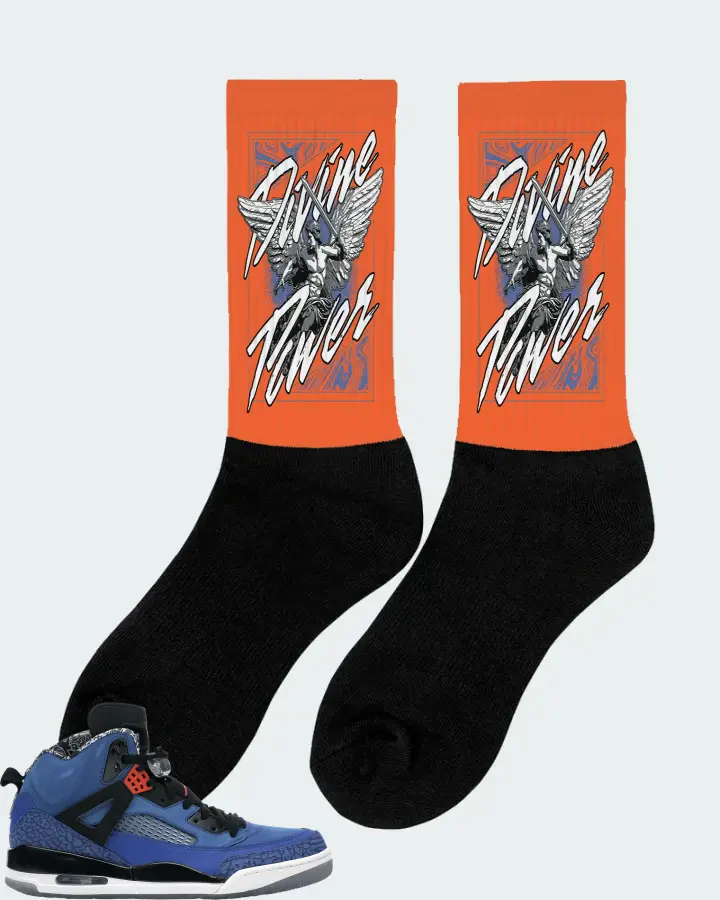 Jordan Spizike Sneaker Matching Orange Socks (Divine Power) - View 3