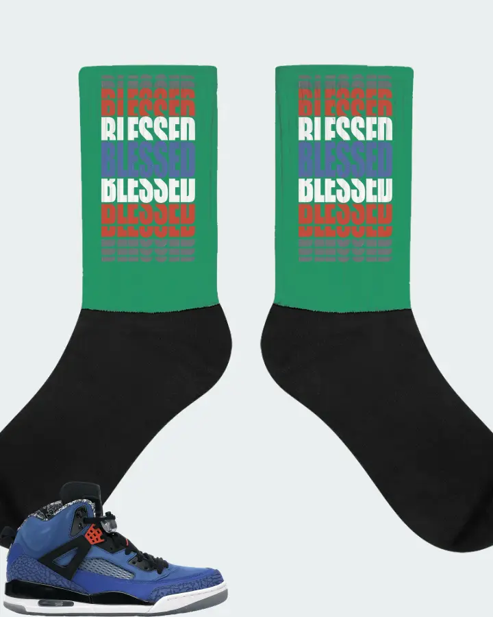 Jordan Spizike Sneaker Matching Kelly Green Socks - BLESSED Many Times