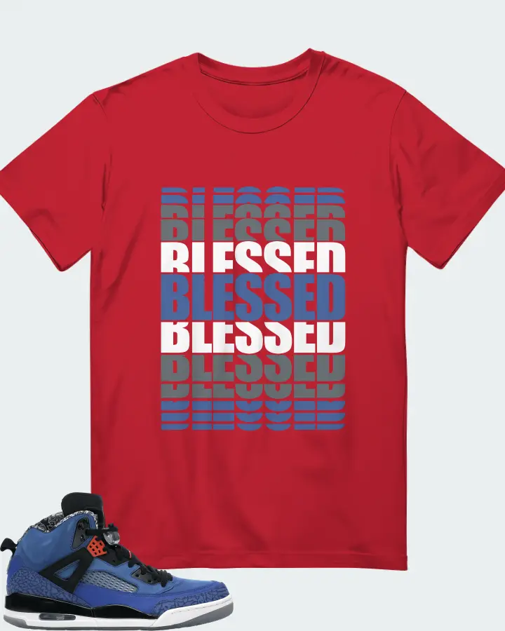 Jordan Spizike Sneaker Matching Red T-Shirt - BLESSED Many Times