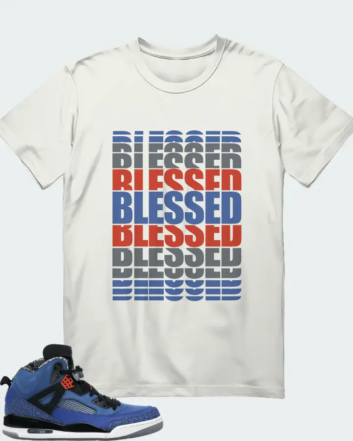 Jordan Spizike Sneaker Matching Ash T-Shirt - BLESSED Many Times