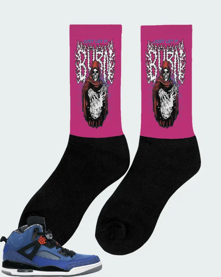 Jordan Spizike Sneaker Matching Berry Socks (Just Let It Burn) - View 3
