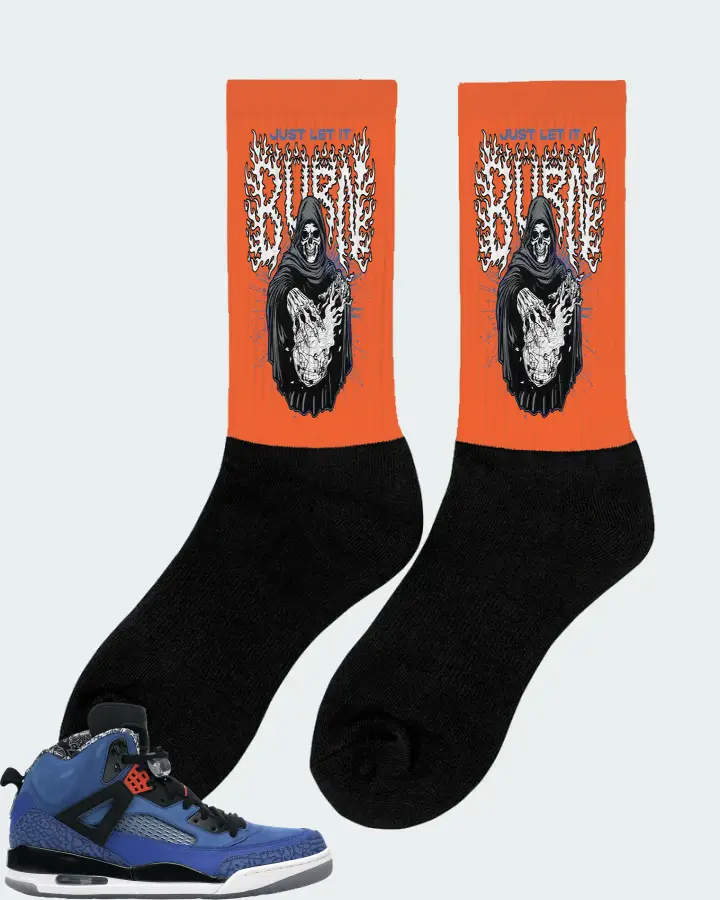 Jordan Spizike Sneaker Matching Orange Socks (Just Let It Burn) - View 3