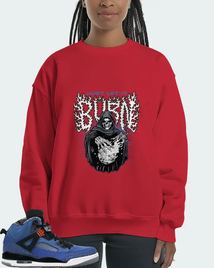 Jordan Spizike Sneaker Matching Red Sweatshirt (Just Let It Burn) - View 3