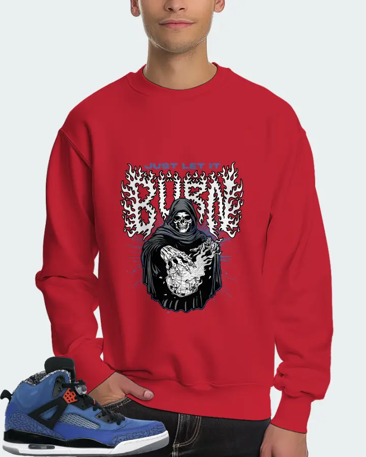 Jordan Spizike Sneaker Matching Red Sweatshirt (Just Let It Burn) - View 4