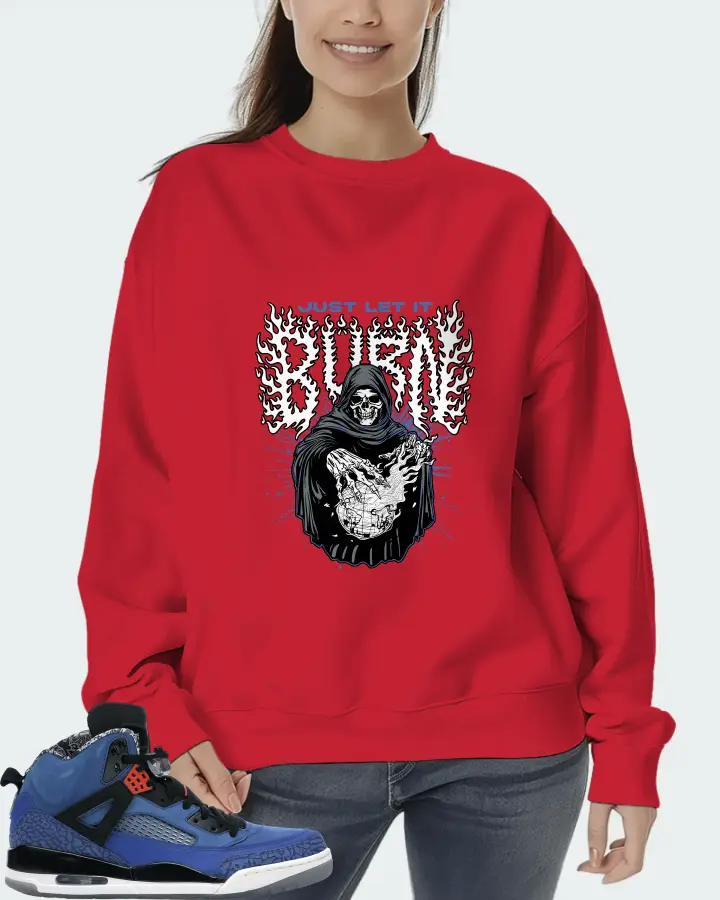 Jordan Spizike Sneaker Matching Red Sweatshirt (Just Let It Burn) - View 5