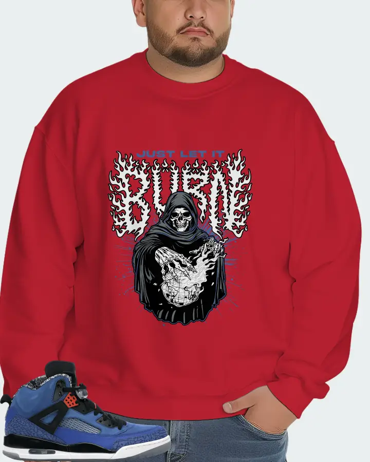 Jordan Spizike Sneaker Matching Red Sweatshirt (Just Let It Burn) - View 6
