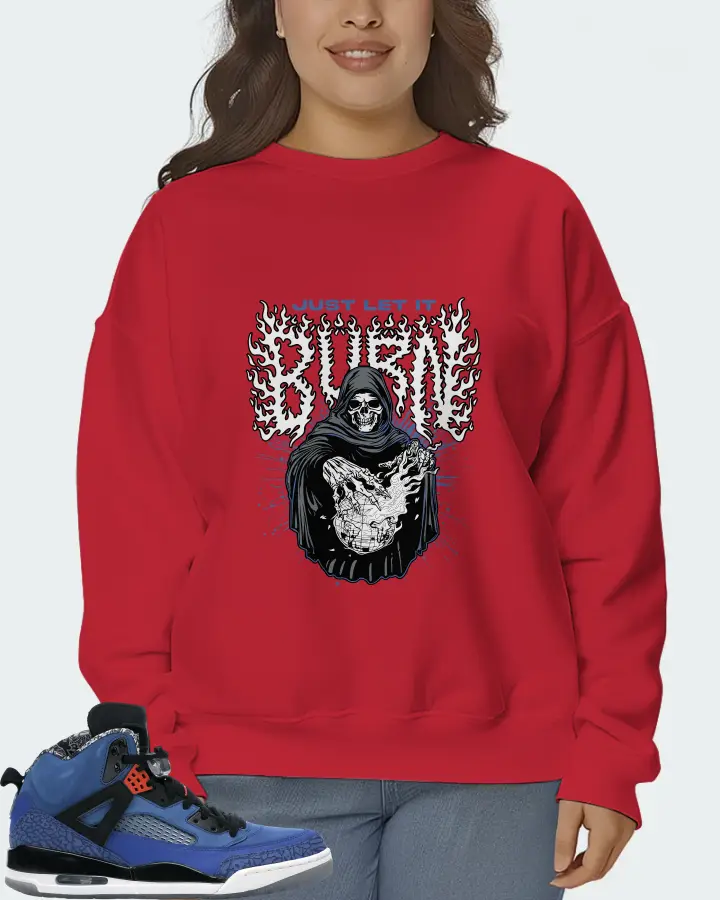 Jordan Spizike Sneaker Matching Red Sweatshirt (Just Let It Burn) - View 7