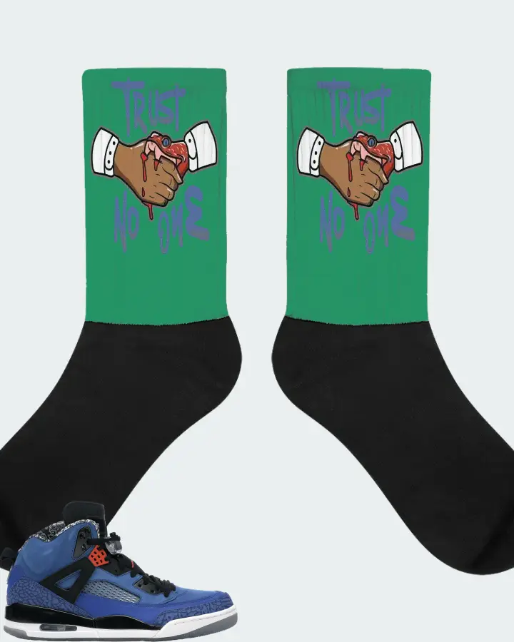 Jordan Spizike Sneaker Matching Kelly Green Socks - Trust No One