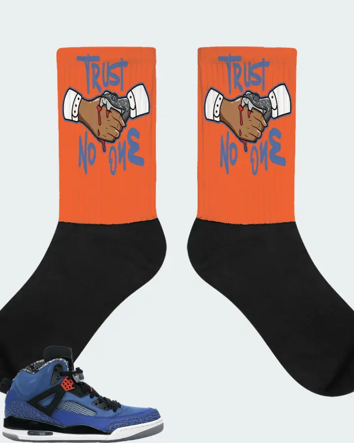 Jordan Spizike Sneaker Matching Orange Socks - Trust No One