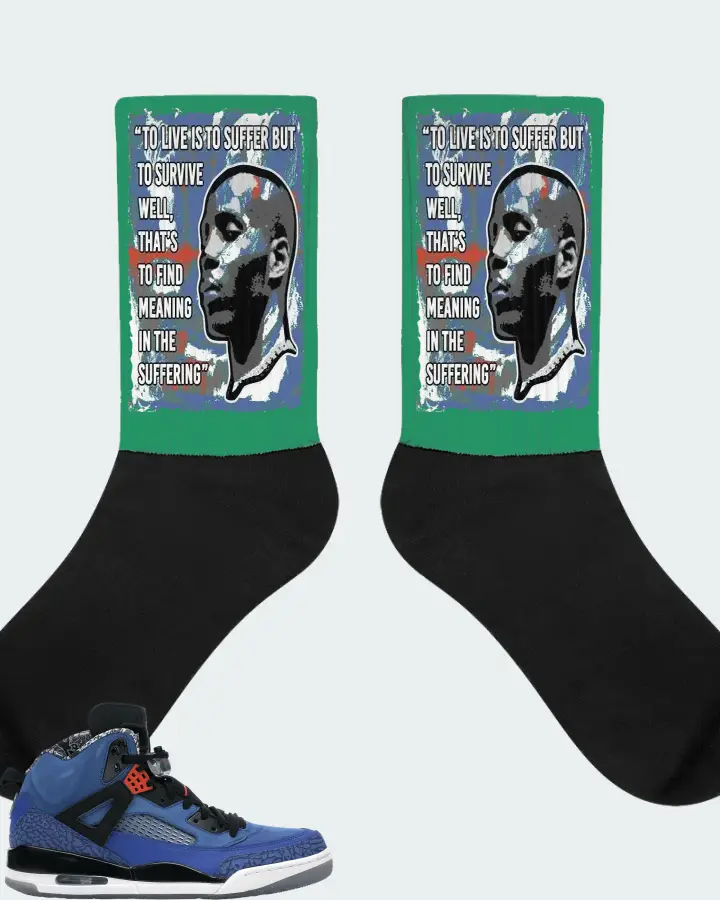 Jordan Spizike Sneaker Matching Kelly Green Socks - DMX Suffer Quote