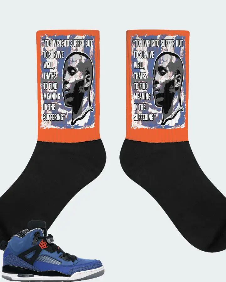 Jordan Spizike Sneaker Matching Orange Socks - DMX Suffer Quote