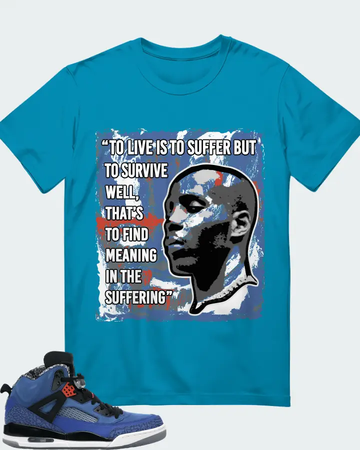 Jordan Spizike Sneaker Matching Aqua T-Shirt - DMX Suffer Quote